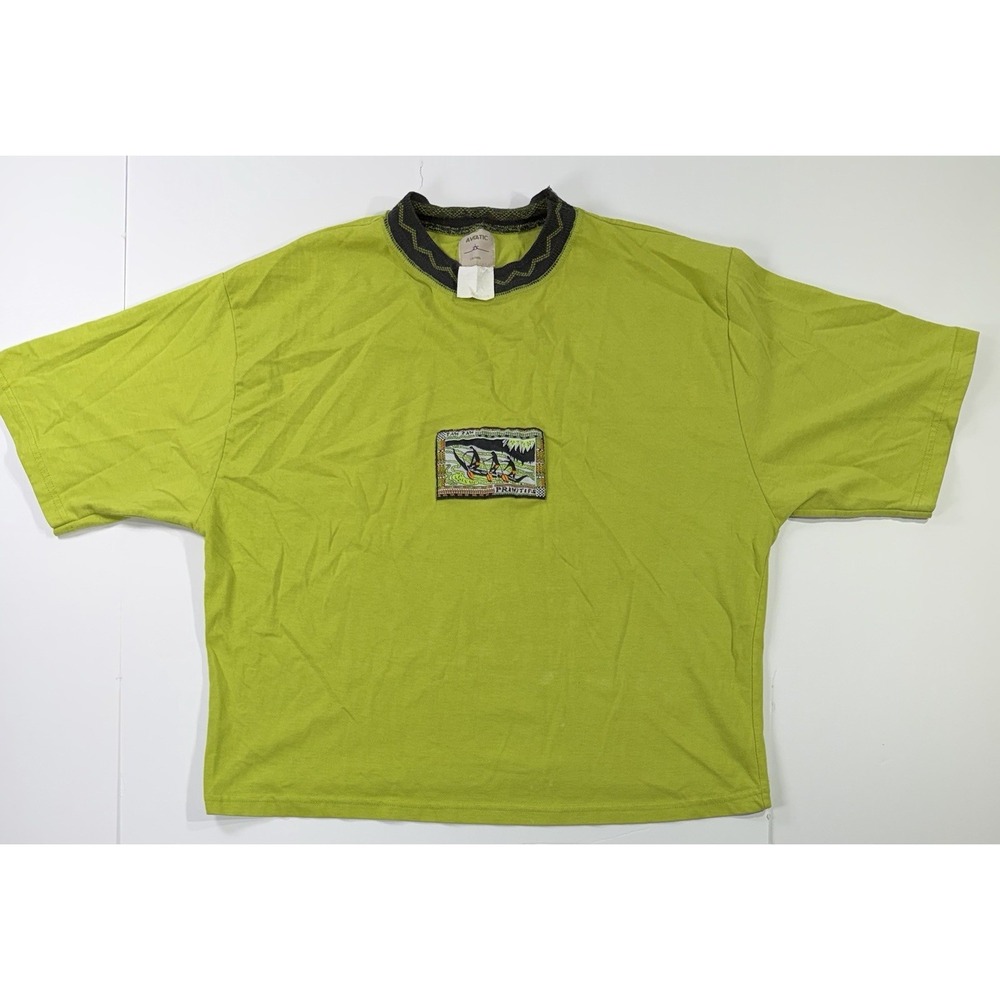 Vintage Aviatic Green Graphic T-Shirt Tam Tam Primitive Patch Women's XL